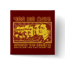 Yes He Can! Comrade Obama Spoof Pinback Button