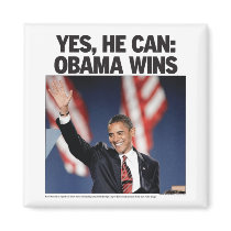 Yes He Can: Obama Wins Magnet by democrattotheend Yes He Can: Obama Wins Magnet