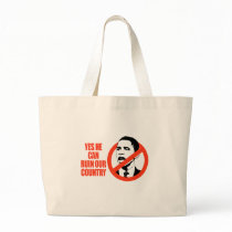 YES HE CAN RUIN OUR COUNTRY / ANTI-OBAMA T-SHIRT bags