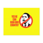 YES HE CAN RUIN OUR COUNTRY / ANTI-OBAMA T-SHIRT POSTCARDS
