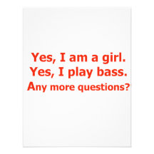 yes I am a girl text only play bass red Announcements