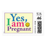 Yes I Am Pregnant Postage Stamp