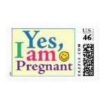 Yes I Am Pregnant Postage Stamp