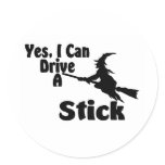 Yes, I Can Drive A Stick Round Sticker