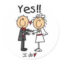 YES I Do Bride and Groom T-shirts and Gifts stickers