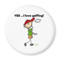 YES I Love Golfing magnets by stick_figures YES I Love Golfing magnets