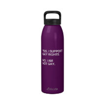 YES, I SUPPORT GAY RIGHTS REUSABLE WATER BOTTLE