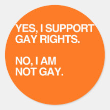 YES, I SUPPORT GAY RIGHTS STICKER
