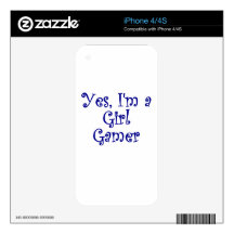 Yes Im a Girl Gamer Decal For iPhone 4