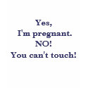 Yes, I'm pregnant.NO! You can't touch! t-shirts by jtgauntt Yes, I'm pregnant.NO! You can't touch! t-shirts