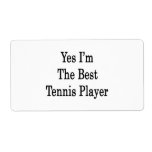 Yes I'm The Best Tennis Player Custom Shipping Label