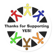 yes logo, Thanks for Supporting YES! stickers