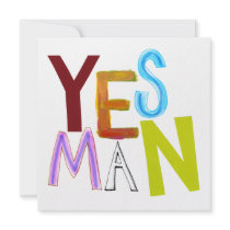 Yes man obedient supporter flunky fun word art custom invite