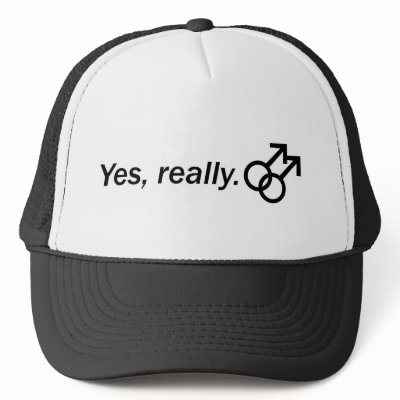 Yes Really (gay/ male) trucker Mesh Hat by Rainbow_Alternative
