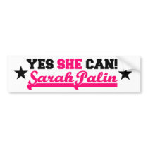 Yes She Can - Sporty Bumper Sticker bumper stickers