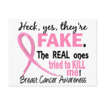Yes, They Are Fake 3.2 Breast Cancer Post Card