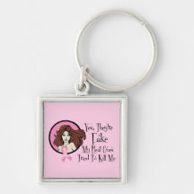 Yes They Are Fake Brunette Breast Cancer Survivor Keychains