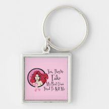 Yes They Are Fake Redhead Breast Cancer Survivor Keychains