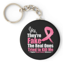 YES They're fake....My real ones tried to kill me Keychains