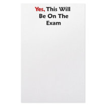Yes, This Will Be On The Exam Customized Stationery