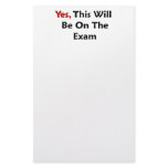 Yes, This Will Be On The Exam Customized Stationery