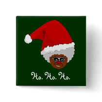 Yes, Virginia, There is a Black Santa Claus Pinback Button