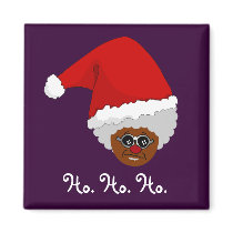 Yes, Virginia, There is a Black Santa Claus Fridge Magnets