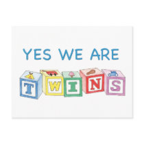 Yes we are twins blocks postcards