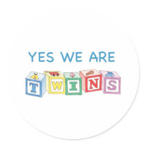 Yes we are twins blocks stickers by Scrappintwins Yes we are twins blocks stickers