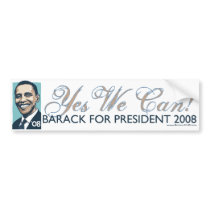 Yes We Can! 08 Bumper Sticker bumper stickers by ObamaHomeboy Yes We Can! 08 Bumper Sticker bumper stickers
