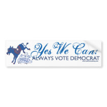 Yes We Can Blue Donkey Kick Bumper Sticker  bumper stickers