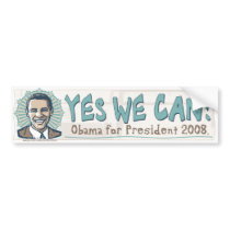 Yes We Can! Bumper Sticker bumper stickers by ObamaHomeboy Yes We Can! Bumper Sticker bumper stickers