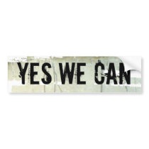 YES WE CAN. Concrete paint backgrnd bumper stickers