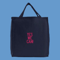 YES WE CAN! embroidered bags