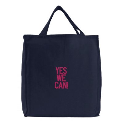 YES WE CAN! EMBROIDERED BAG by PinkMonkey_8