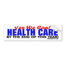 Yes we can!  Health Care Reform bumper stickers