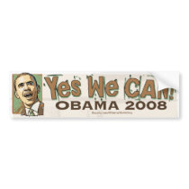 Yes We Can! Obama 2008 Bumper Sticker bumper stickers by ObamaHomeboy Yes We Can! Obama 2008 Bumper Sticker bumper stickers