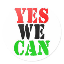 Yes We Can (Pan-African Flag) stickers