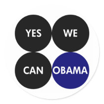 Yes We Can: Round Barack Obama Stickers