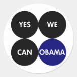 Yes We Can: Round Barack Obama Stickers