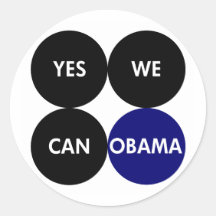 Yes We Can: Round Barack Obama Stickers