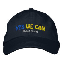 "YES WE CAN" United States Dark Embroidery Cap embroidered hats by LittleMilkyShop "YES WE CAN" United States Dark Embroidery Cap embroidered hats