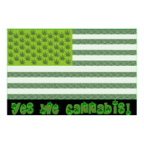 Yes We Cannabis Flag Poster posters