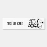 YES WE CARE bumper sticker