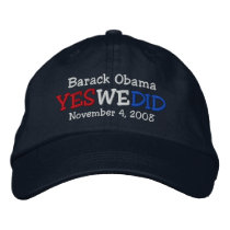 Yes We Did Barack Obama Embroidered Hat embroidered hats