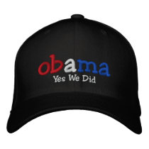 Yes We Did Barack Obama Embroidered Hat embroidered hats