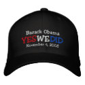 Yes We Did Barack Obama Embroidered Hat embroidered hats by yes_we_did Yes We Did Barack Obama Embroidered Hat embroidered hats