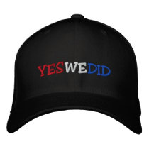 Yes We Did Barack Obama Embroidered Hat embroidered hats