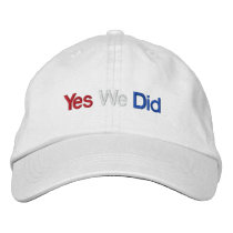 Yes We Did embroidered hats by JessicaInSeattle Yes We Did embroidered hats