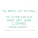 Yes, you'll have the job #2 posters